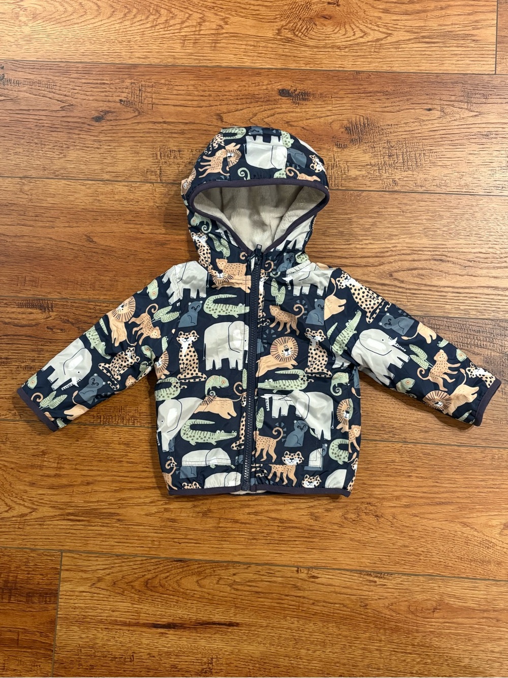 Mick Mack Toddler Safari Animal Hooded Fleece Lined Jacket 18M
